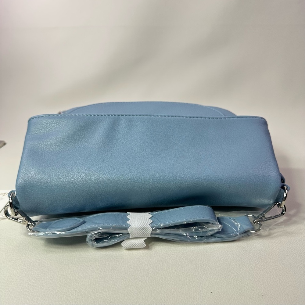 WOMEN’S NEW MODA LUXE VEGAN LEATHER BLAKE CROSSBODY SKY BLUE - Picture 11 of 13